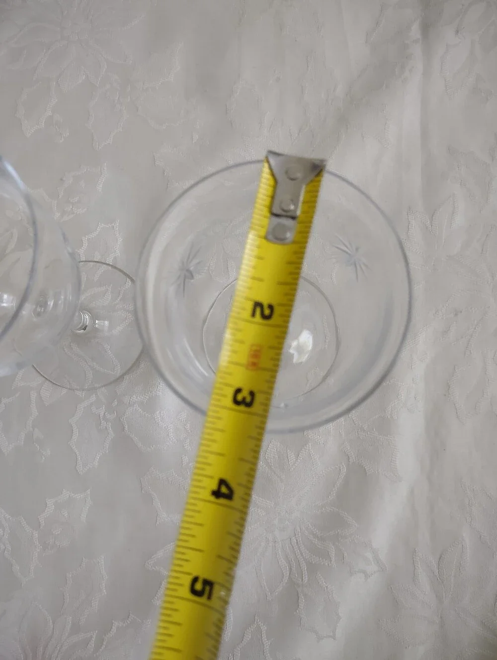 Star Flower Etched Stemmed Tall Glasses Crystal Wine Champagne